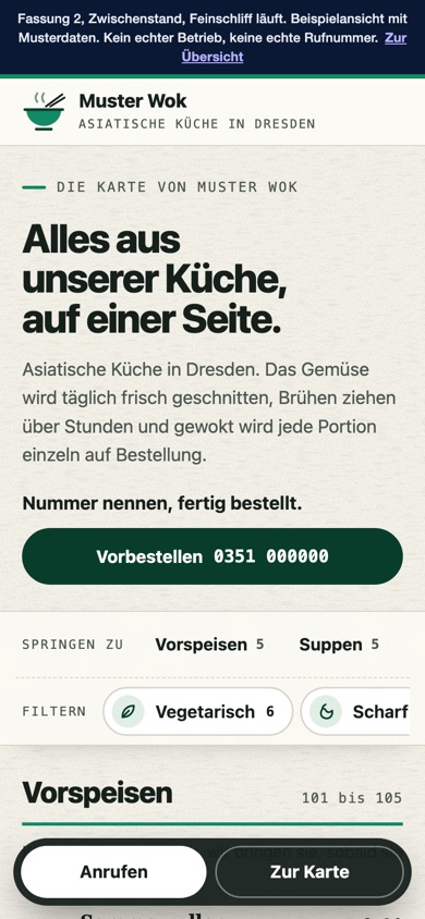 Handyansicht des Entwurfs 01 Karte