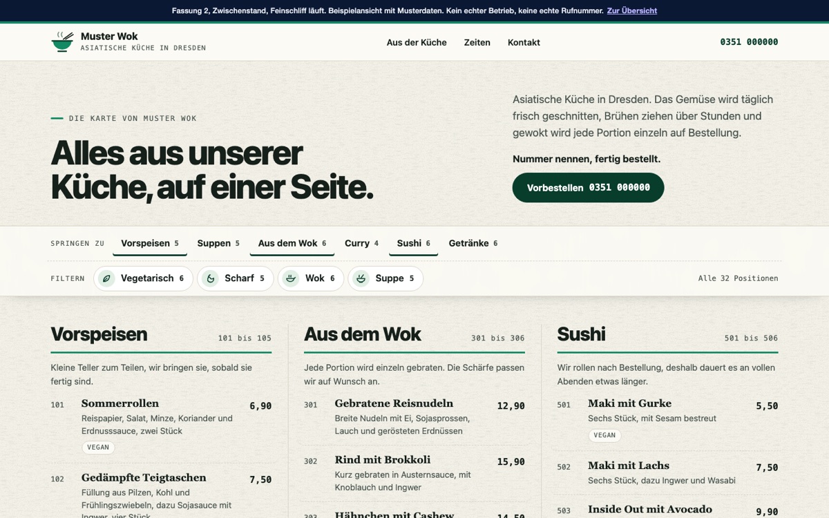 Rechneransicht des Entwurfs 01 Karte