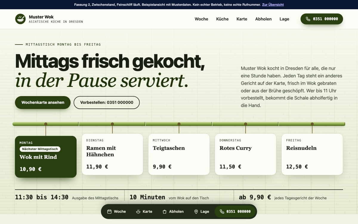 Rechneransicht des Entwurfs 03 Mittagstisch