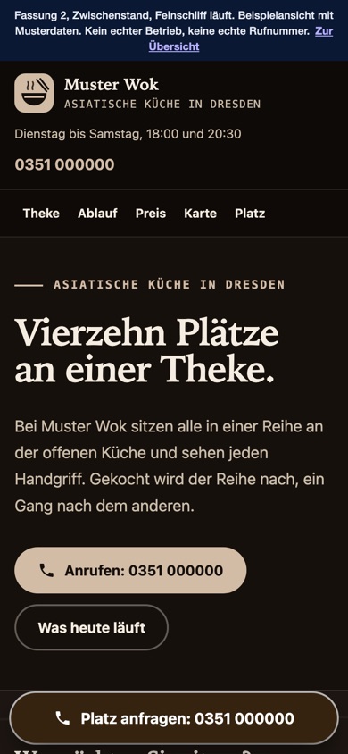 Handyansicht des Entwurfs 04 Theke