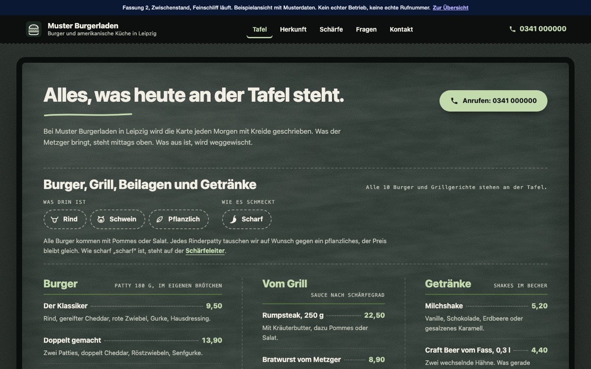 Rechneransicht des Entwurfs 04 Tafel