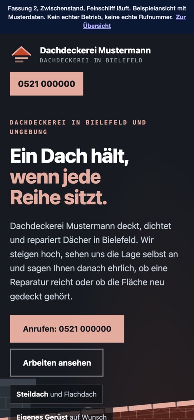 Handyansicht des Entwurfs 01 Firstlinie
