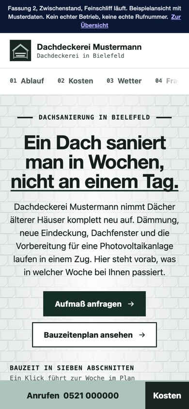 Handyansicht des Entwurfs 04 Sanierung