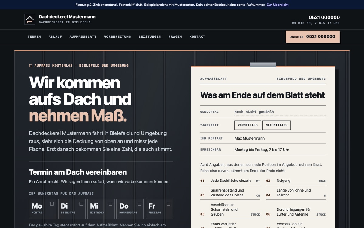 Rechneransicht des Entwurfs 06 Aufmaß