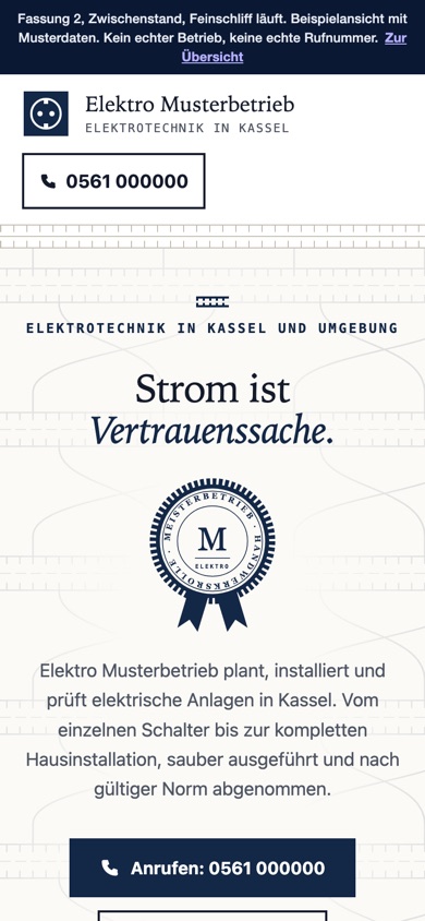 Handyansicht des Entwurfs 01 Meisterbetrieb