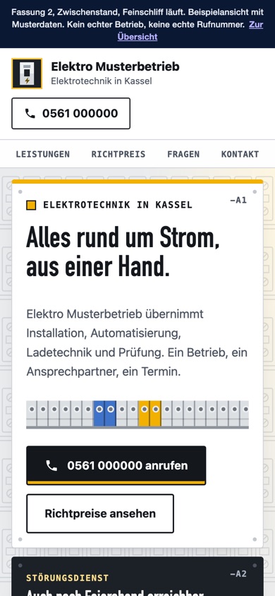 Handyansicht des Entwurfs 04 Schalttafel