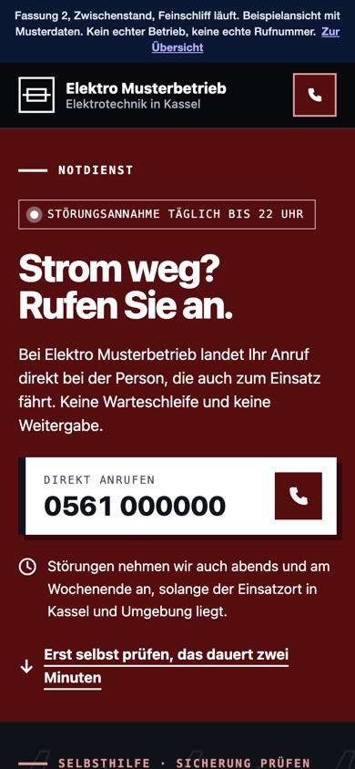 Handyansicht des Entwurfs 06 Kurzschluss