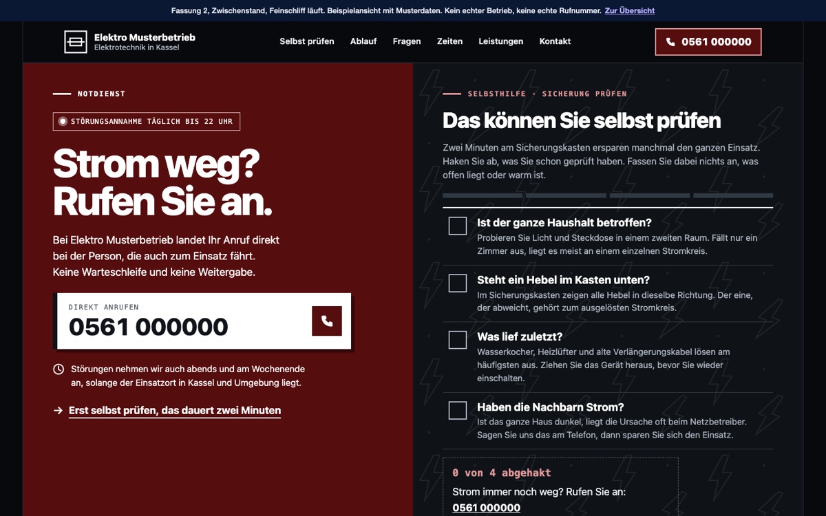 Rechneransicht des Entwurfs 06 Kurzschluss
