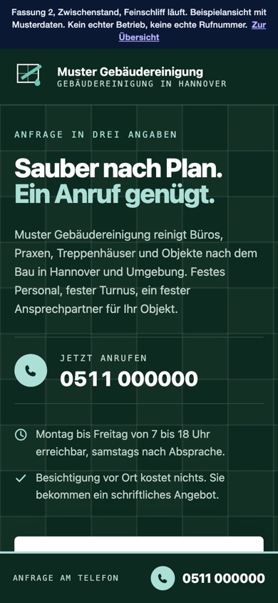 Handyansicht des Entwurfs 06 Anfrage