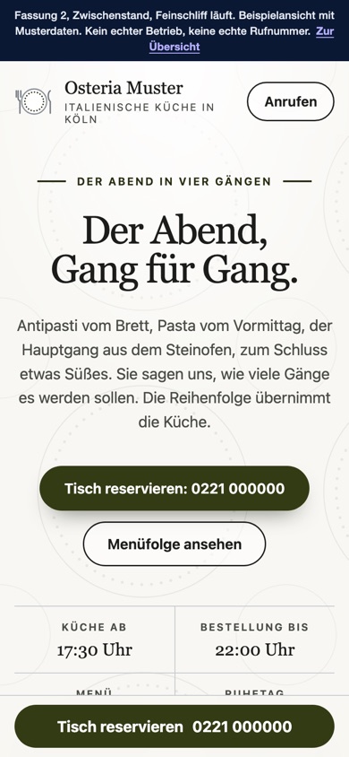 Handyansicht des Entwurfs 03 Gänge