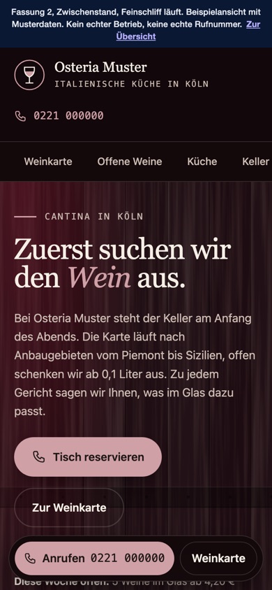 Handyansicht des Entwurfs 05 Cantina