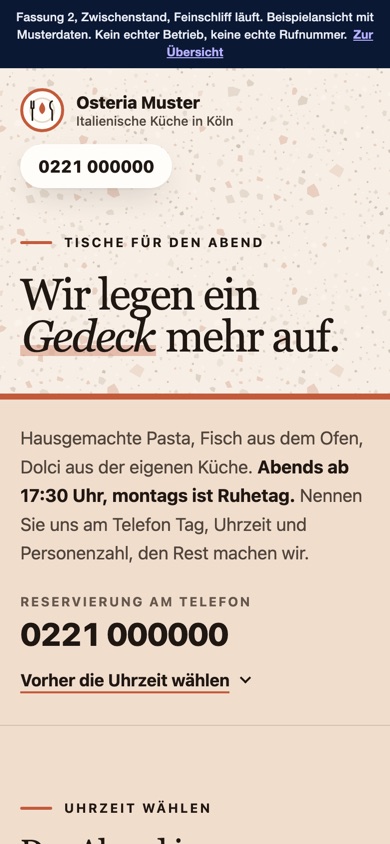 Handyansicht des Entwurfs 06 Tisch